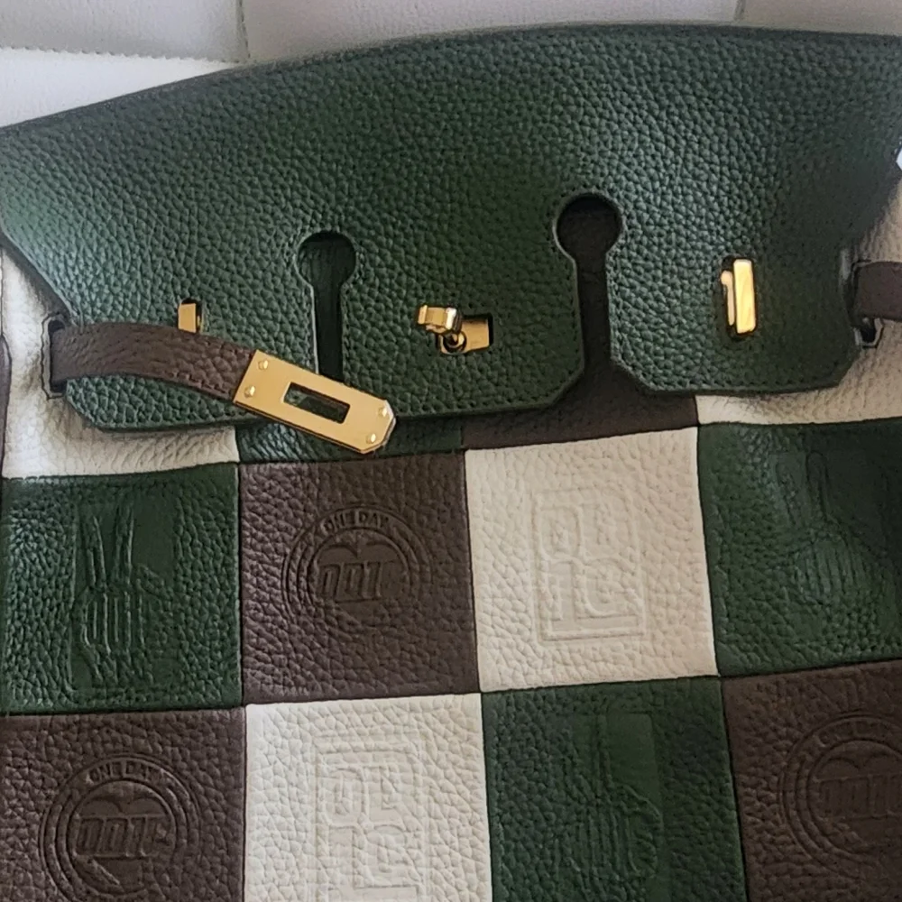 Leo Stytch Elegant‎ Green and Brown Women's Bag